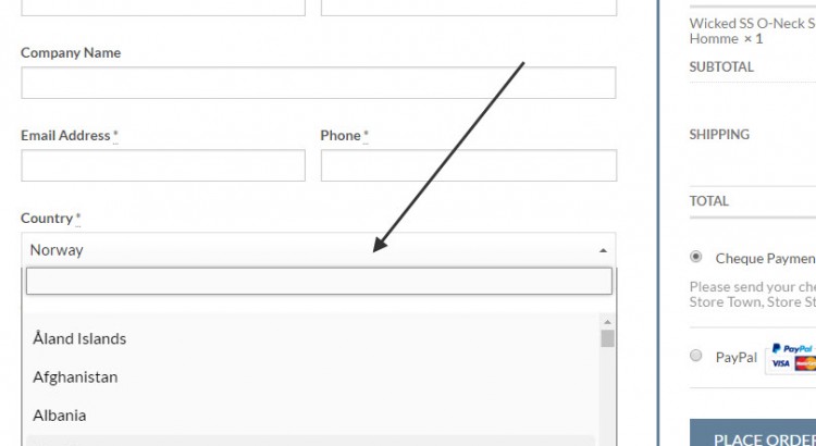 remove jquery select woocommerce